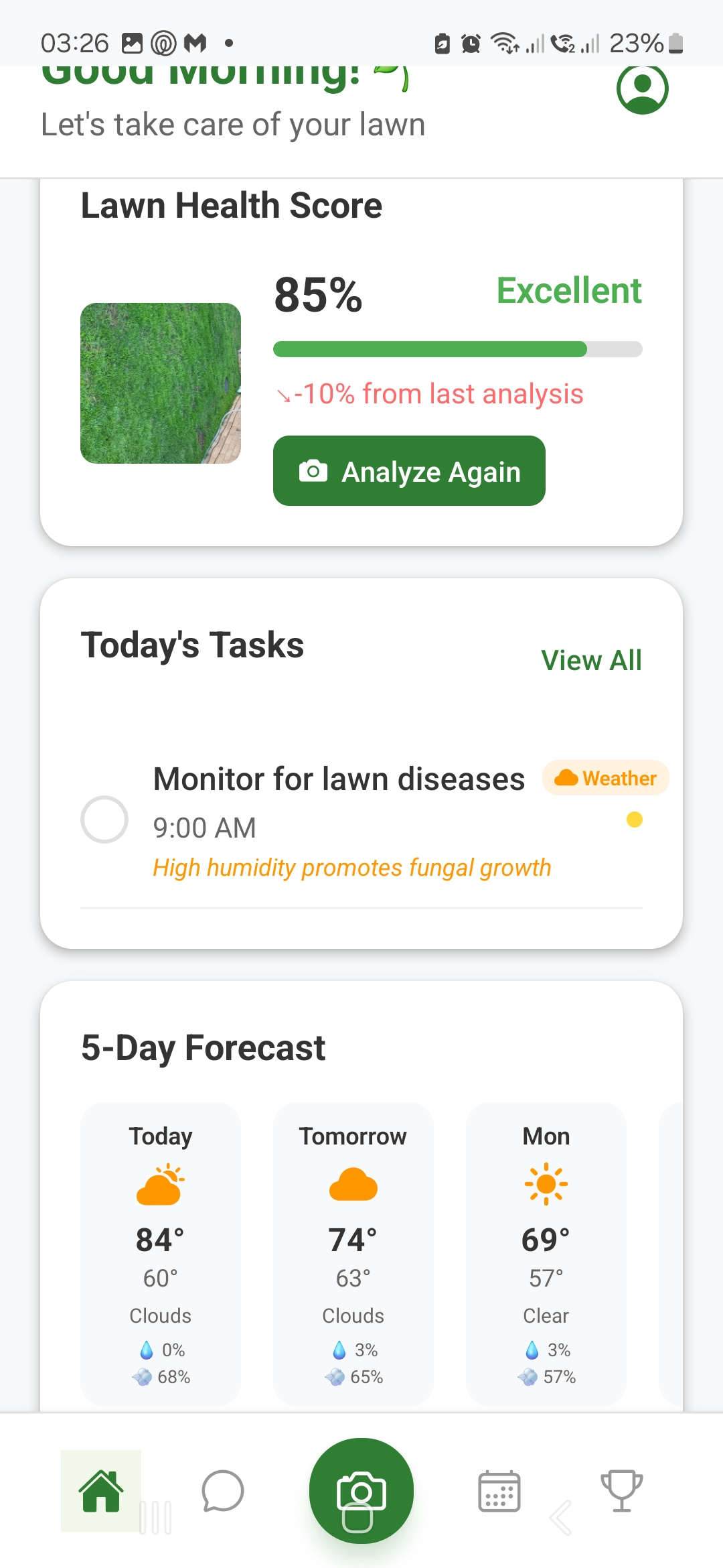 Yardly App Interface